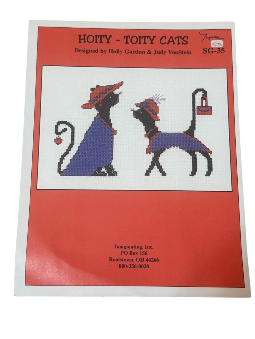 Crossstitch Needlepoint Brochure Imaginating Hoity-Toity Cats Cross Pattern SG35